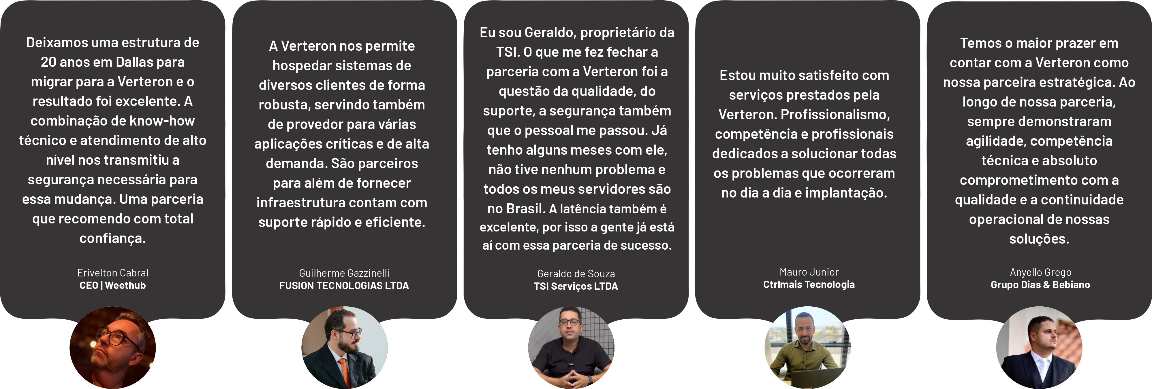 Depoimentos de clientes